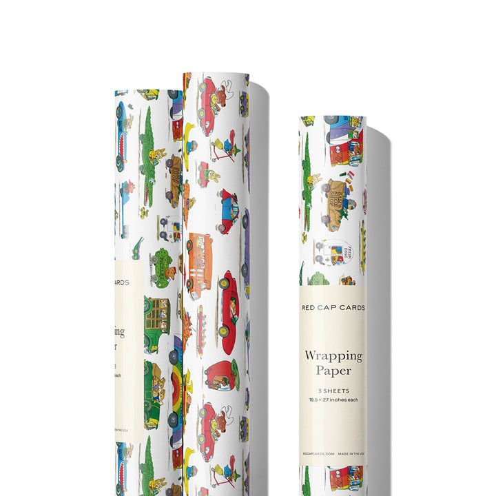 Richard Scarry Busytown Cars Wrapping Paper - Roll of 3 Sheets