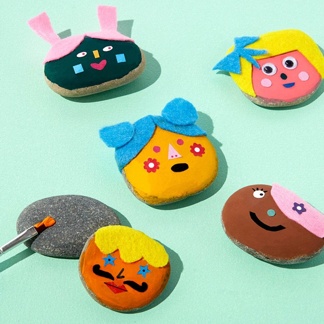Rock Painting Kit for Kids - Cool Faces