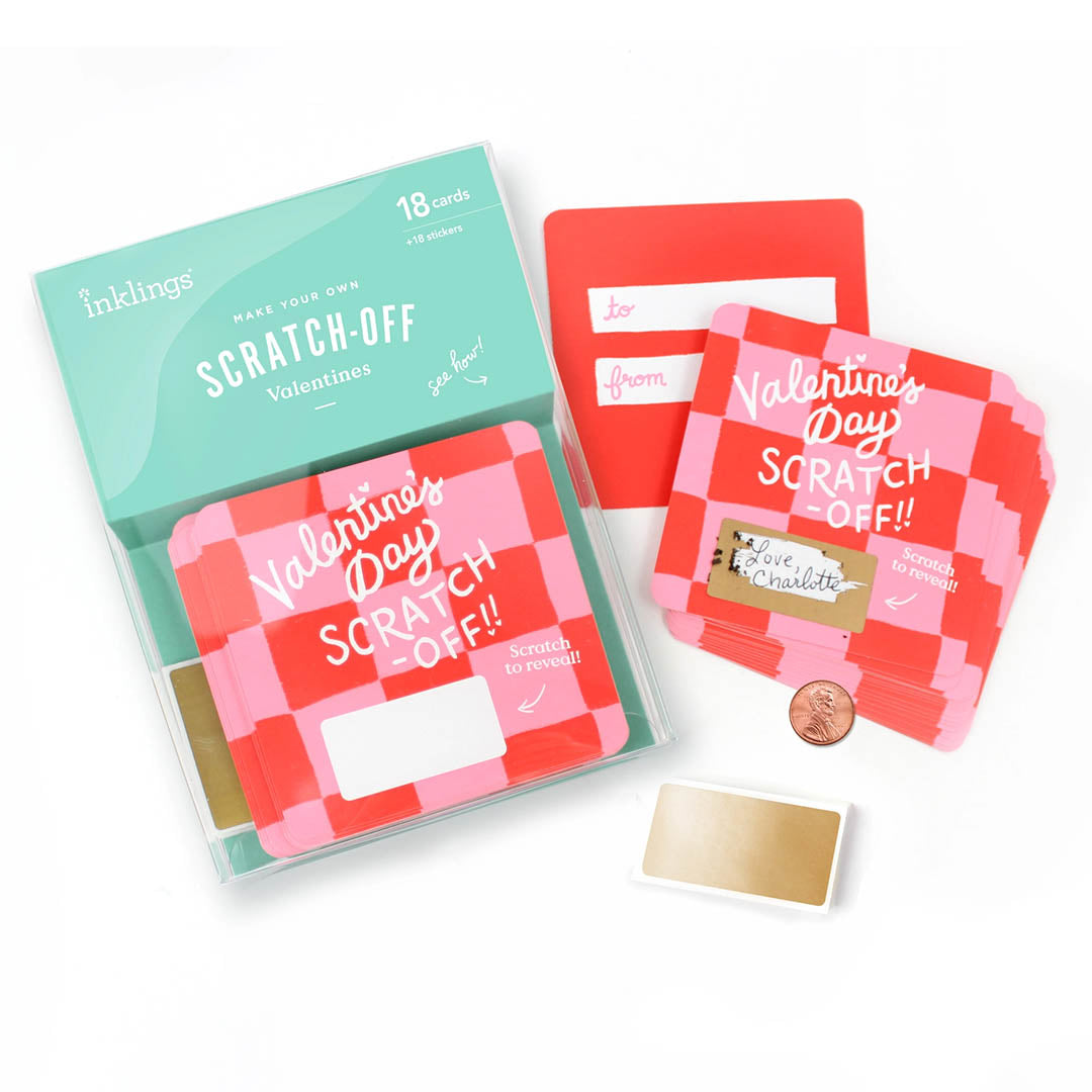 Scratch-off Valentine Cards - Checkered