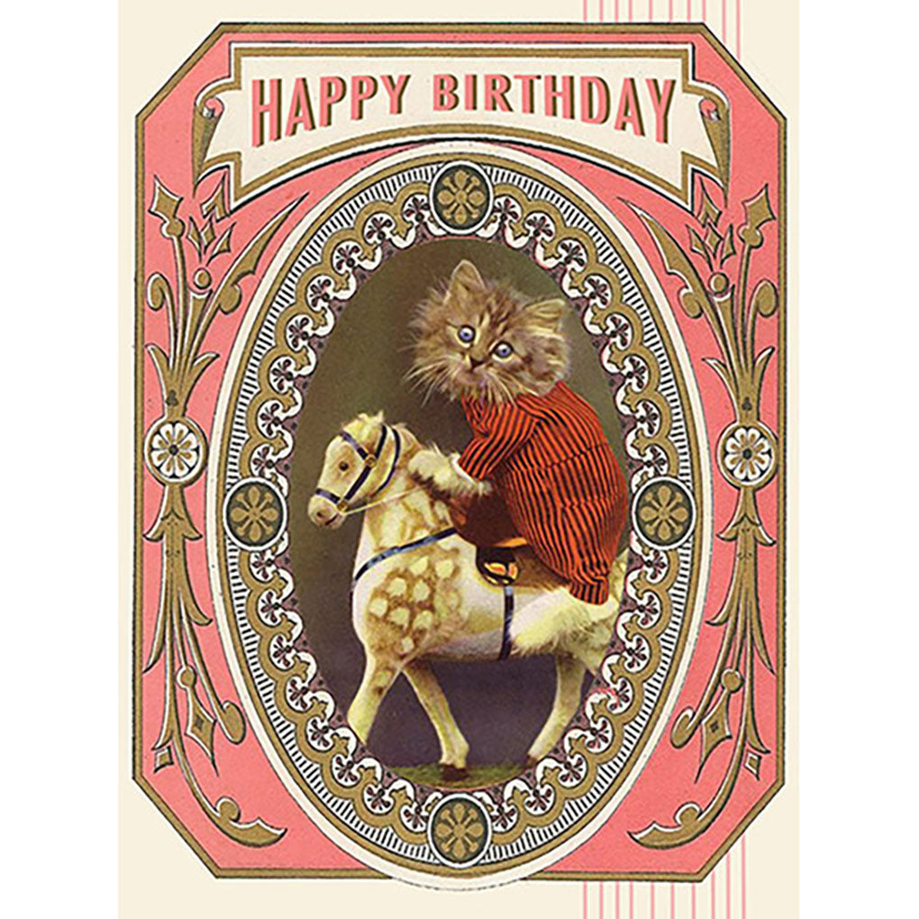 NEW Greeting Birthday Card- Vintage Cat