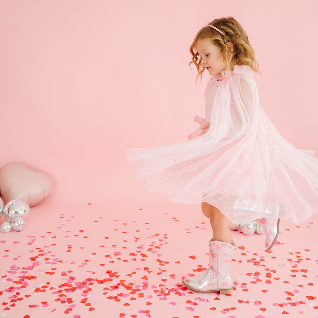 Flocked Heart Valentine's Day Cape