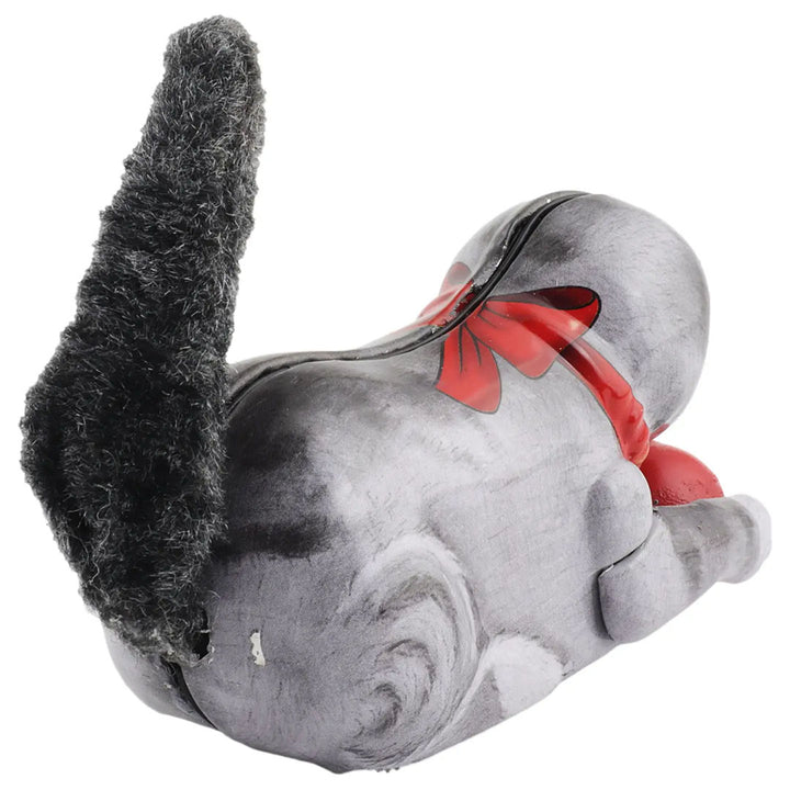 Retro Tin Gray Cat with Ball