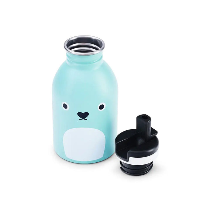 Stainless Steel Water Bottle - Ricepudding Bear - Blue