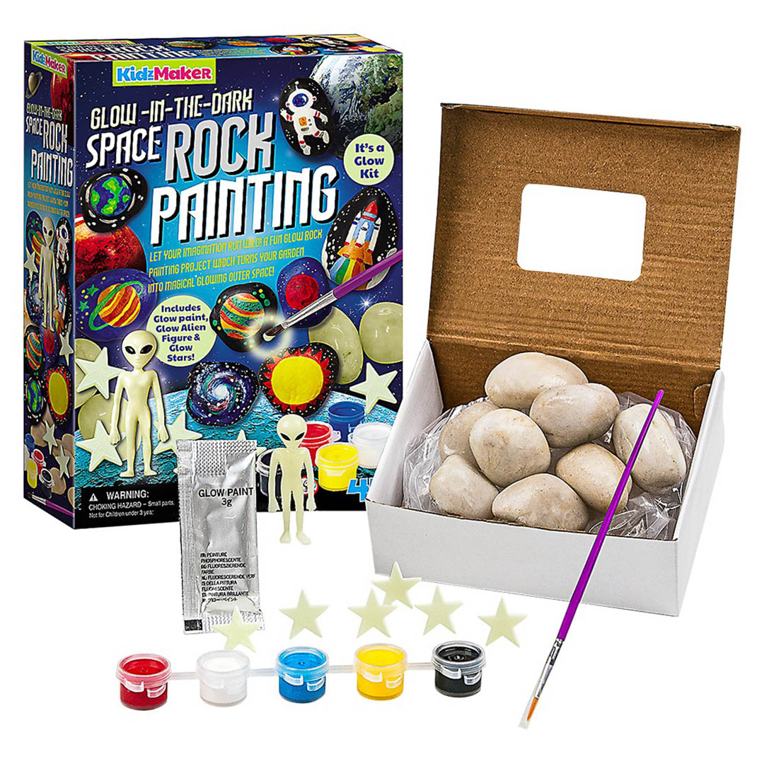 KidzMaker Glow In The Dark Space Rock Painting Kit