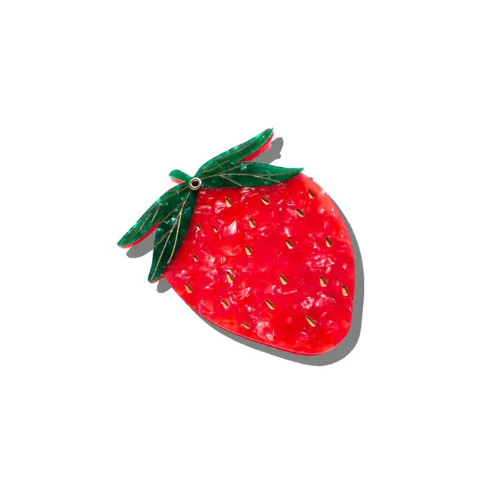 Hand-painted Strawberry Compact Mirror