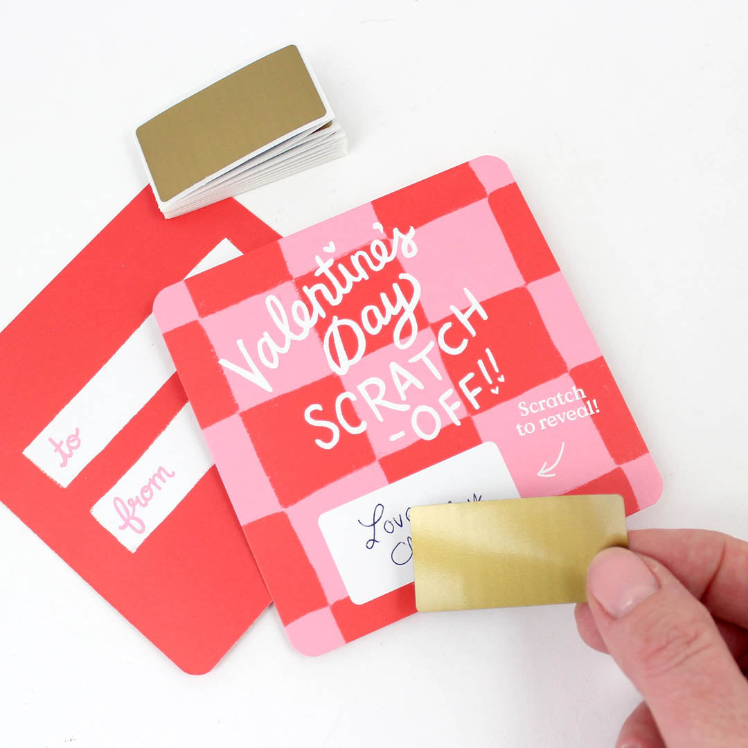 Scratch-off Valentine Cards - Checkered