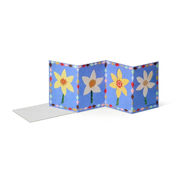 Patchwork Daffodil Concertina Card