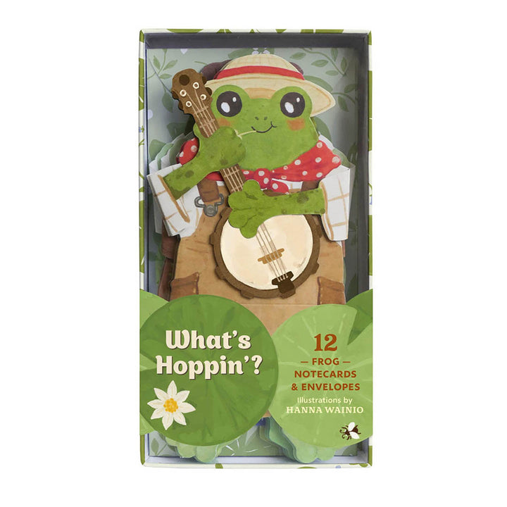 What's Hoppin'? 12 Frog Notecards & Envelopes