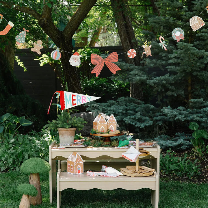 Colorful Christmas Cutouts Paper Banner