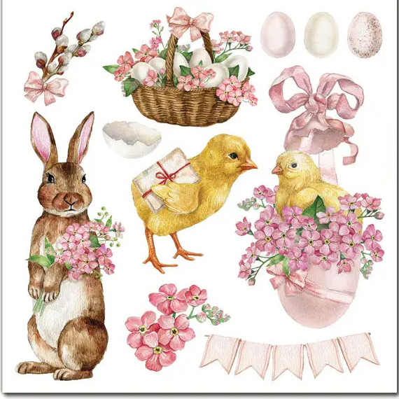 Retro Stickers: Pink Easter Stickers