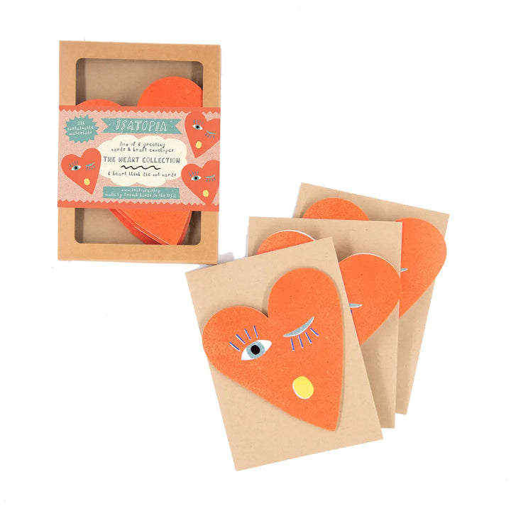 Heart Blink Die Cut Card - Box of 6 Cards