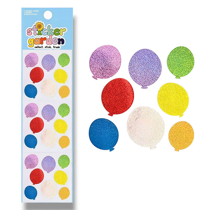 Glitter Balloons Birthday Sticker Sheet