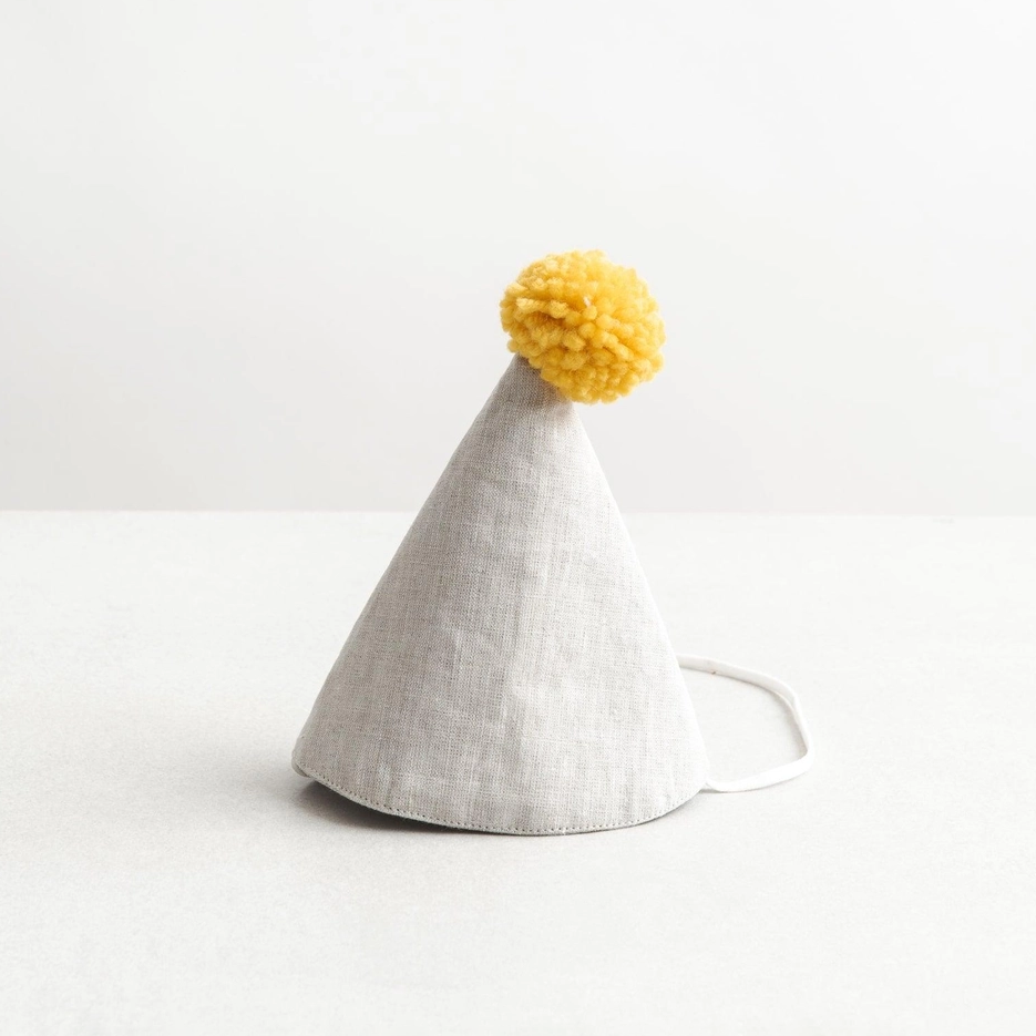 Handmade Linen Party Hat with Pom Pom- Available in Other Colors!