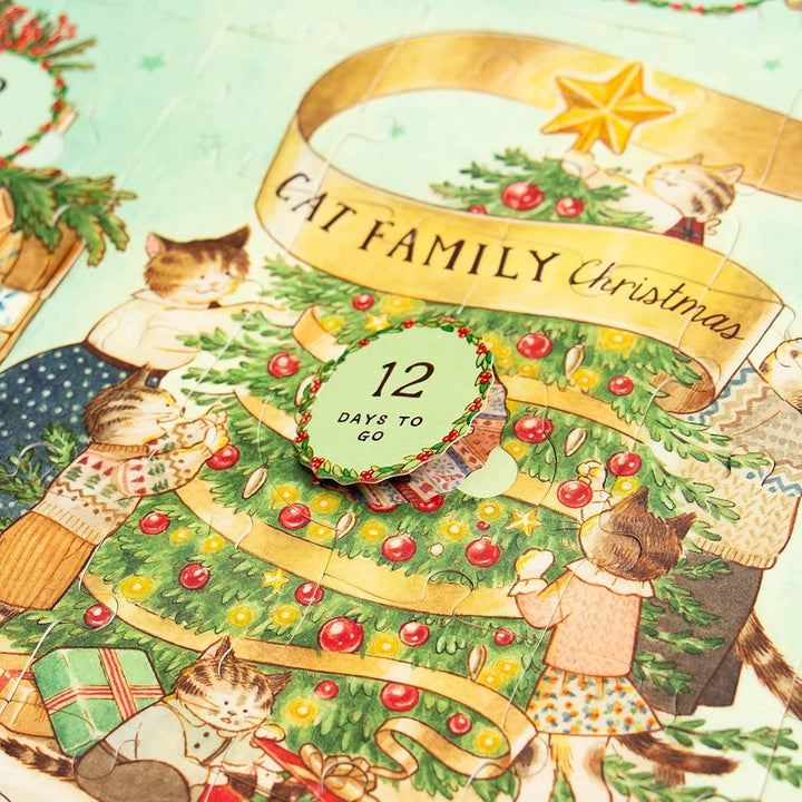 Cat Family Christmas: Lift-the-Flap Countdown Puzzle