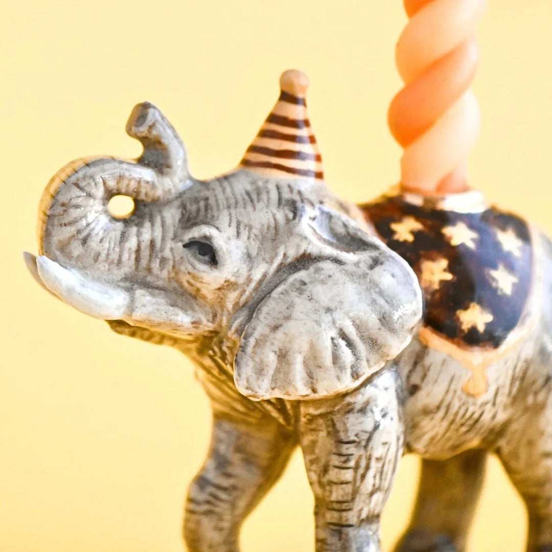 Limited Ceramic Cake Topper Candle Holder- Elephant