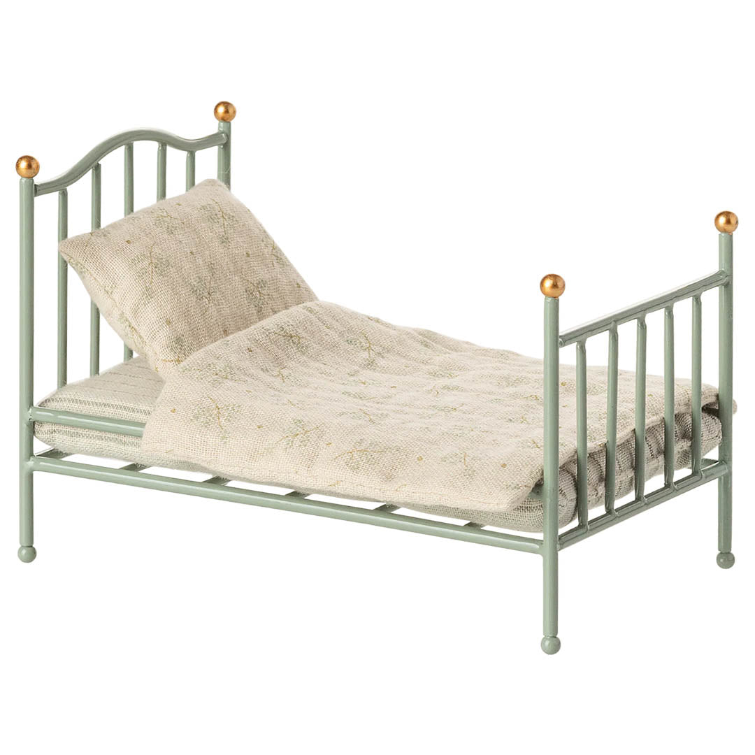 Vintage single bed, Mouse - Mint