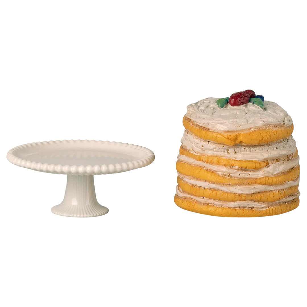 Party cake and cake stand, Mouse - Off white
