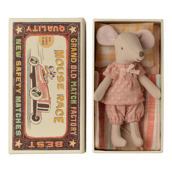 Big Sister Mouse in Matchbox (Pink Dots)