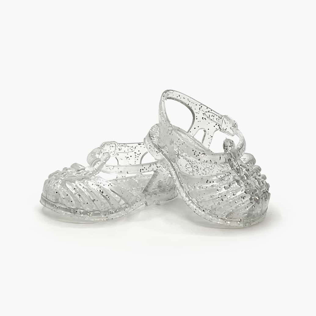 French Baby Doll Outfit: Jelly Sandals Clear Glitter