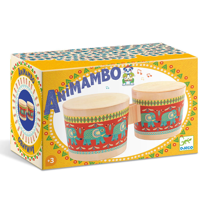 Animambo Bongo Double Drum Musical Instrument