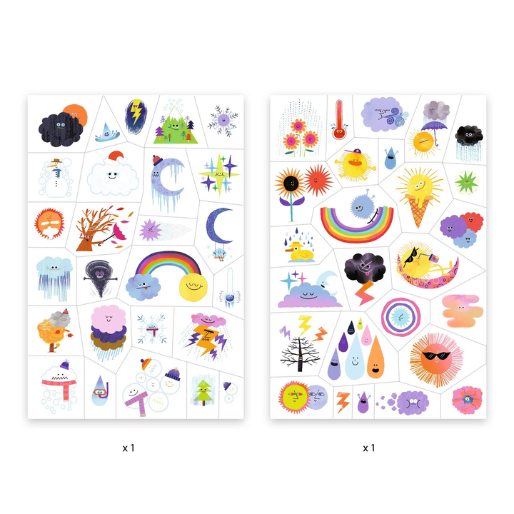 NEW Weather Emojis Temporary Tattoos