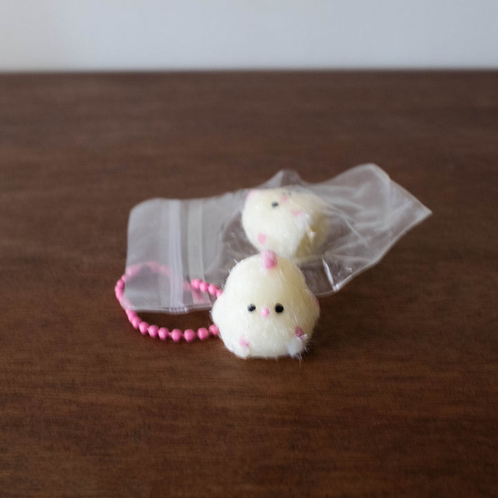 Japanese Tiny Fluffy Chick Squishy with Bag and Chain