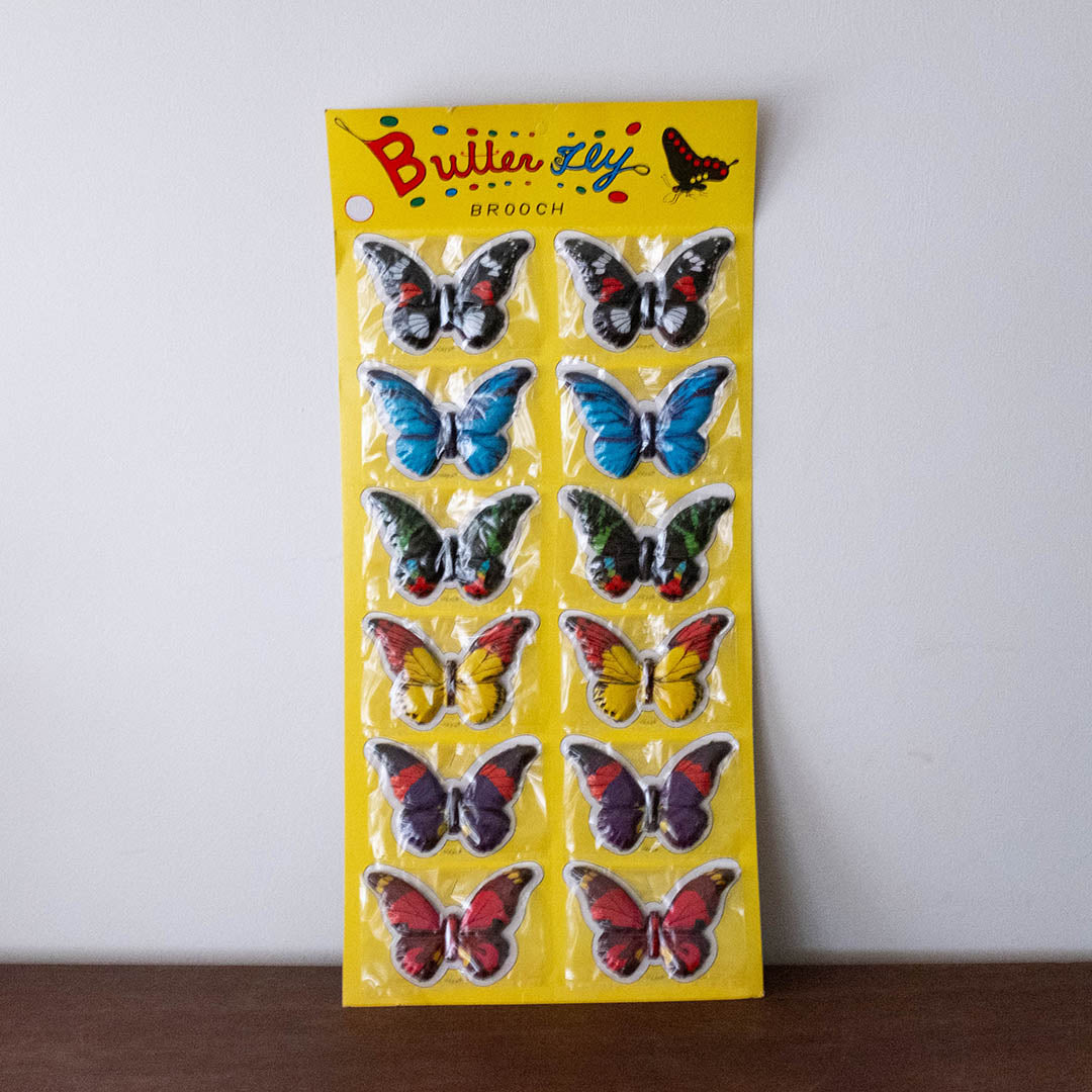 Large Retro Tin Butterfly Pin Badge