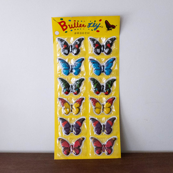 Large Retro Tin Butterfly Pin Badge