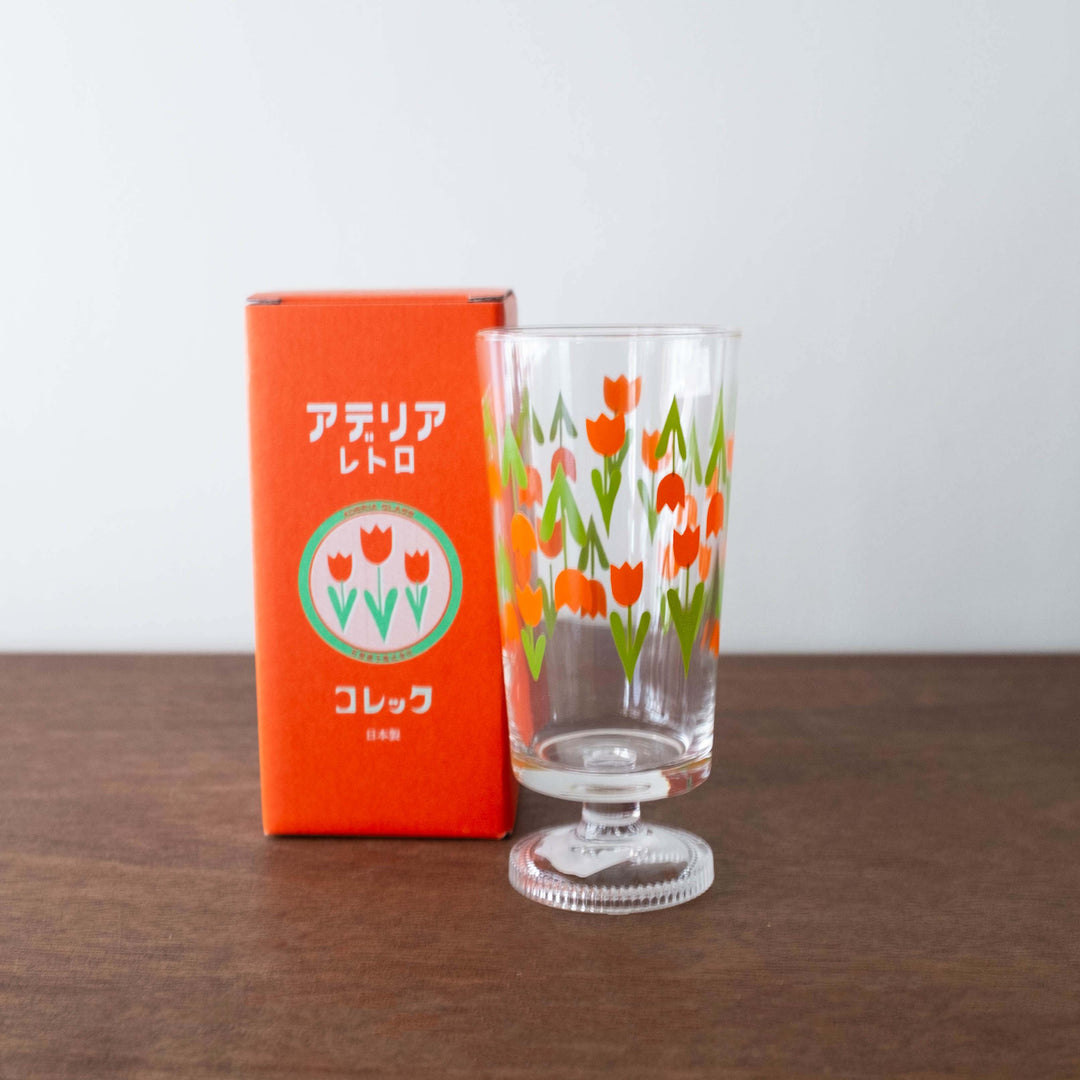 Retro Glass Tumbler Cup Tulip