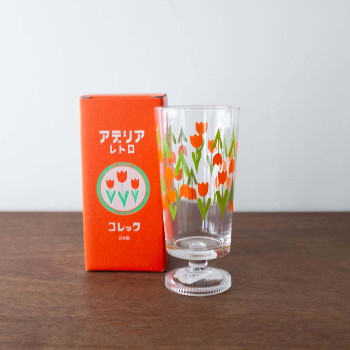 Retro Glass Tumbler Cup Tulip