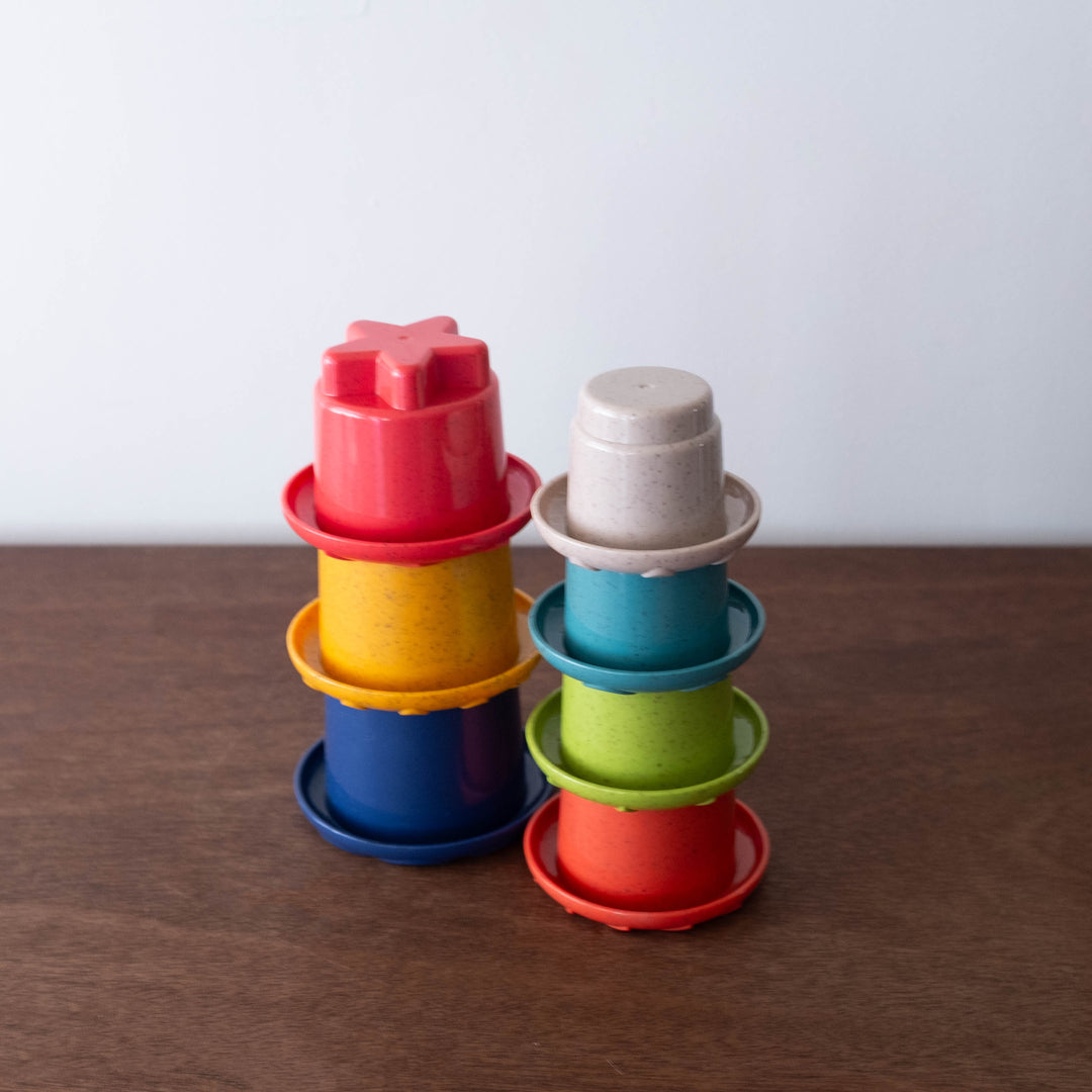 Bio Sustainable Toy: Rainbow Stacker Cups Set