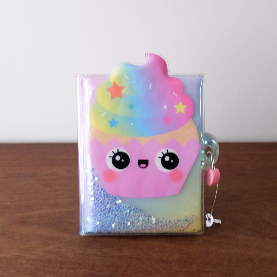 NEW Glitter Jelly Lock Diaries- Cupcake