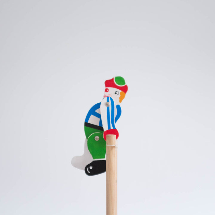 NEW Trapeze Clown Wooden Toy