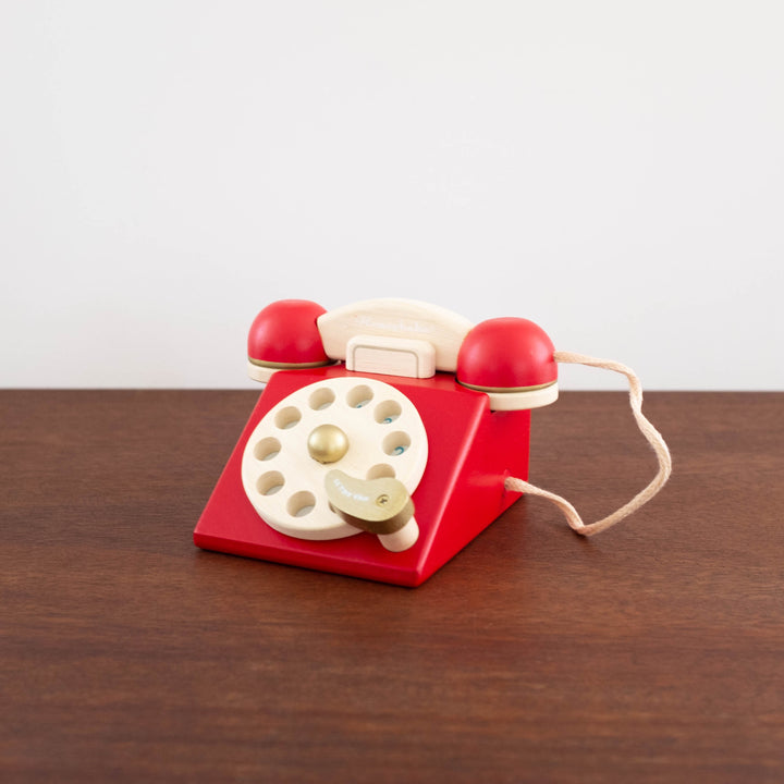 NEW Wooden Vintage Telephone Toy