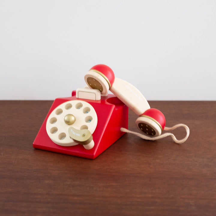 NEW Wooden Vintage Telephone Toy