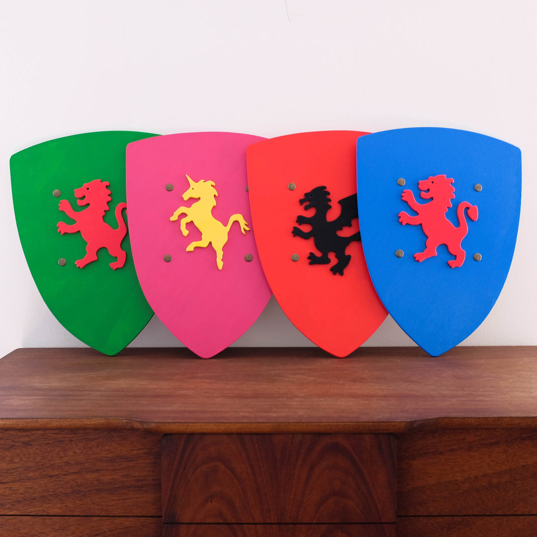 NEW Wooden Knight Shield- Green Lion