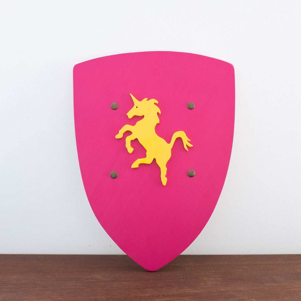 NEW Wooden Knight Shield- Pink Unicorn
