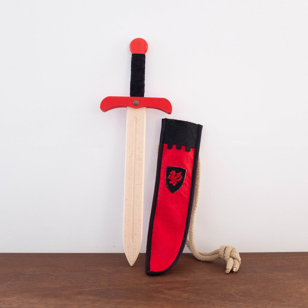 NEW Wooden Sword with Bag- Red
