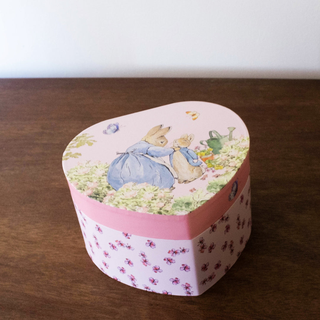 NEW French Treasure Musical Box- Heart Peter Rabbit