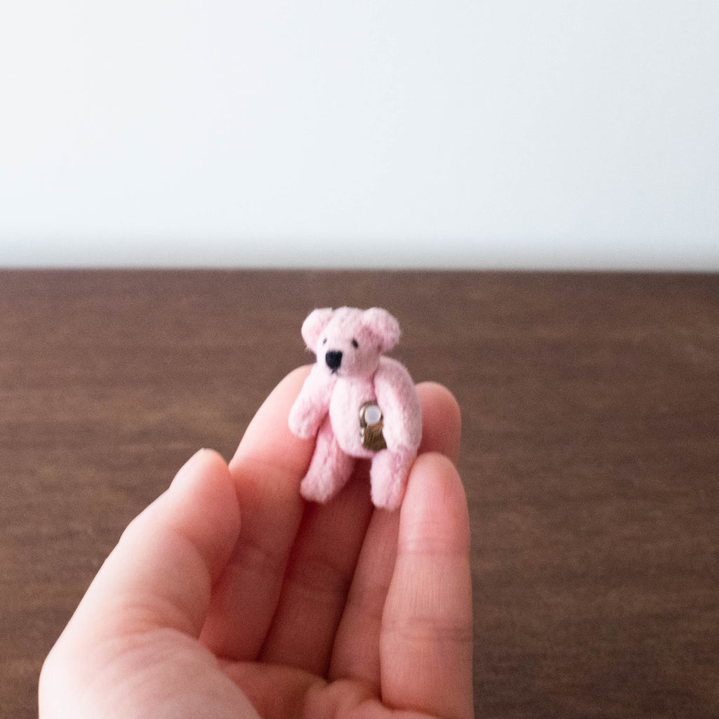 NEW Heirloom Miniature Teddy Bear- Baby Pink Tiny