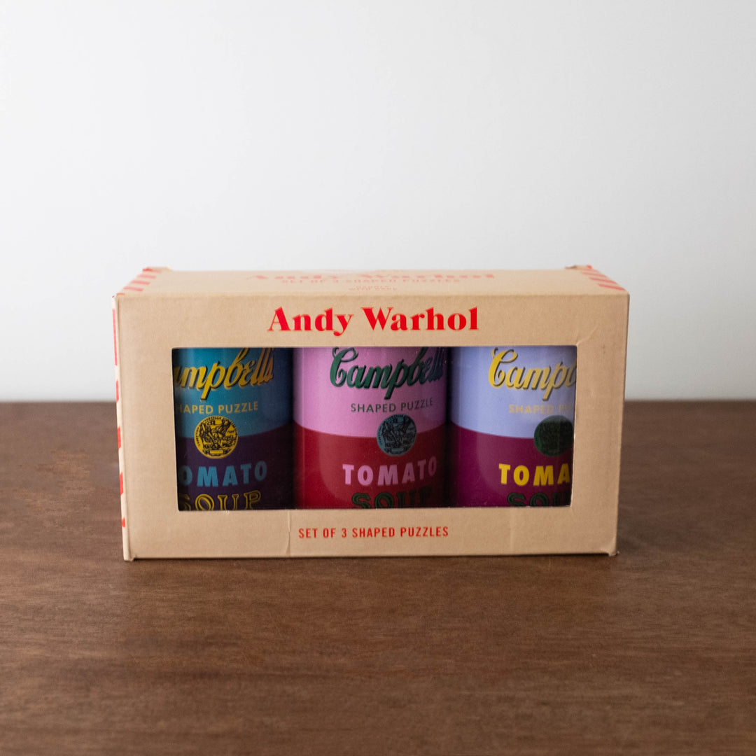 Andy Warhol Soup Cans Set of 3 Shaped Puzzles in Tins