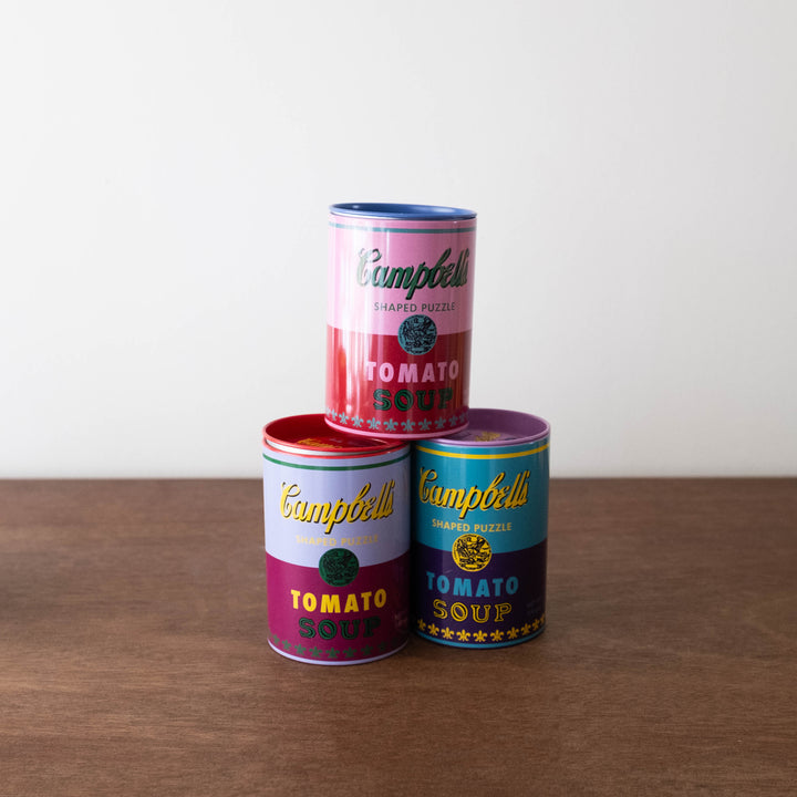 Andy Warhol Soup Cans Set of 3 Shaped Puzzles in Tins