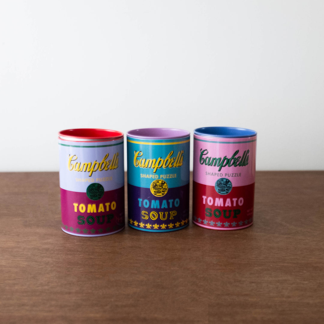 Andy Warhol Soup Cans Set of 3 Shaped Puzzles in Tins