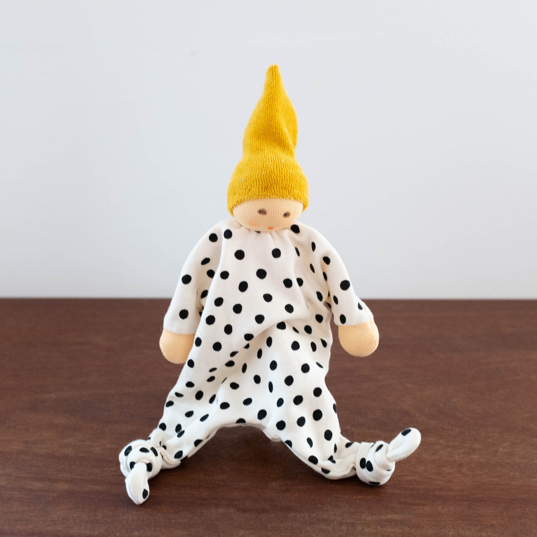 Nanchen Knotted Soothing Doll- Polka Dot Mustard Yellow