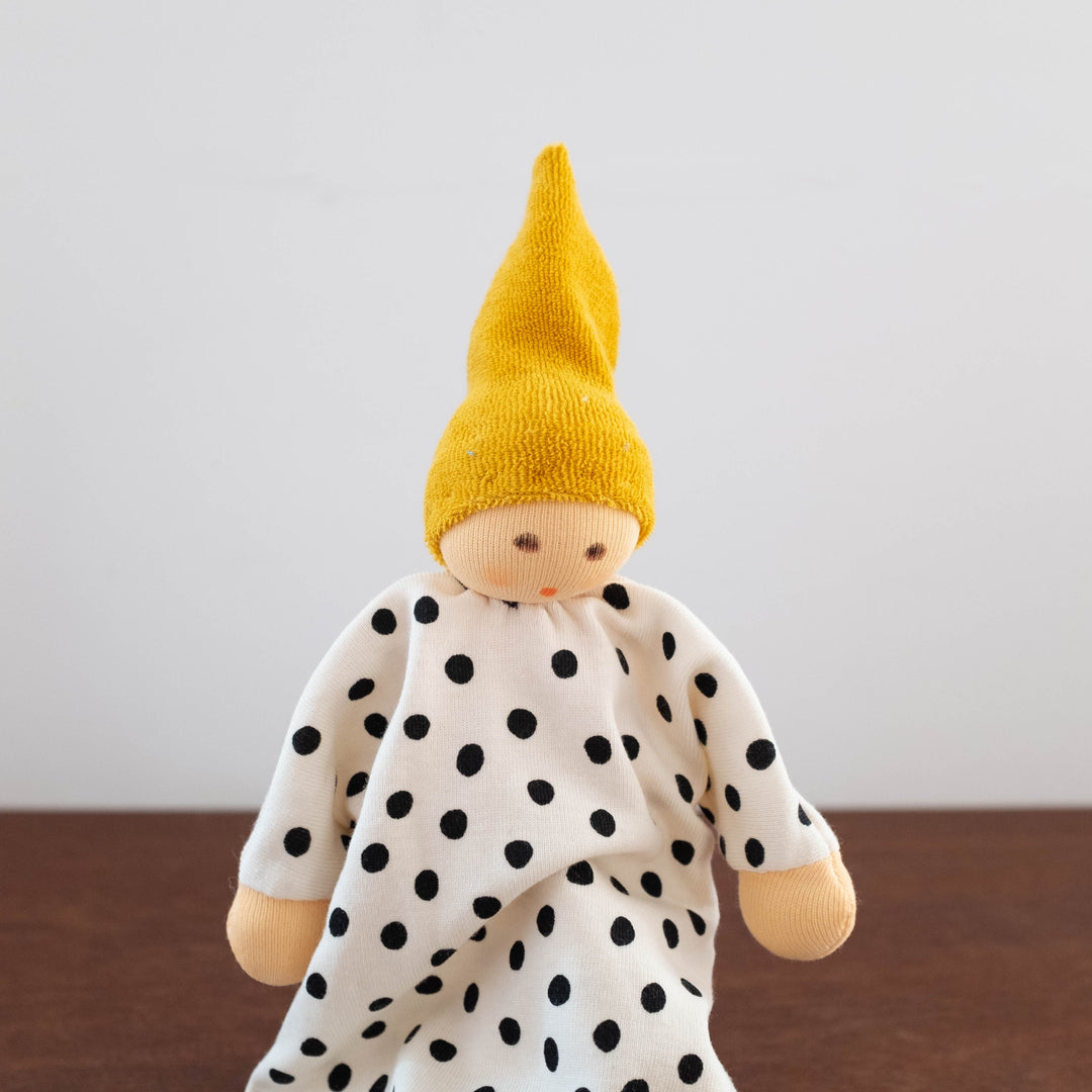 Nanchen Knotted Soothing Doll- Polka Dot Mustard Yellow