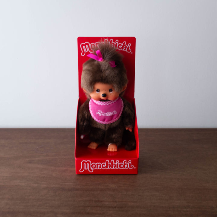 Monchichi Original Doll- Pink with Bib