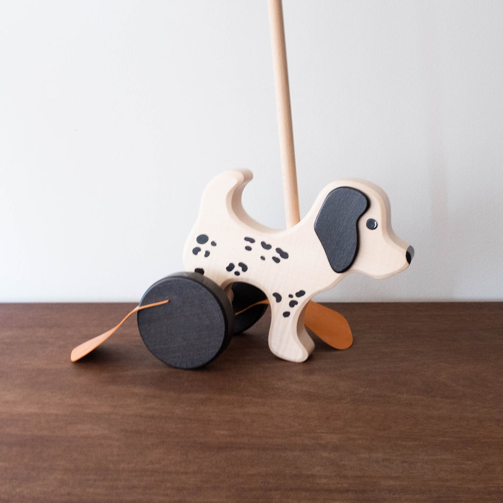 NEW Handmade Wooden Push Toy- Dalmation Dog
