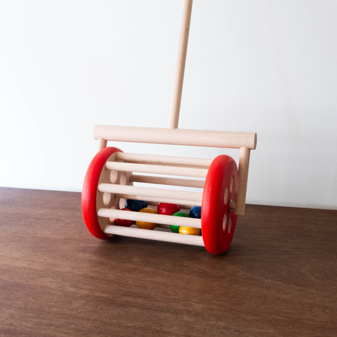 NEW Drum Wooden Push Toy- Red