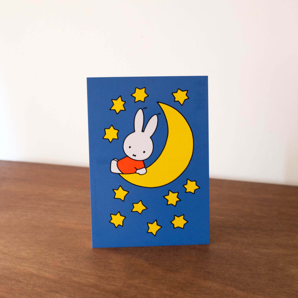 NEW Miffy Postcard- Miffy with Moon and Stars