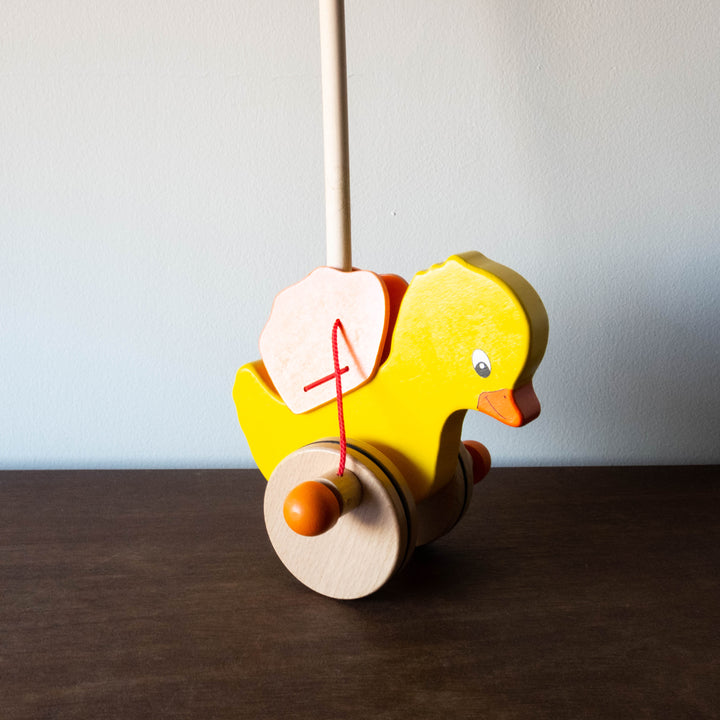 Push-along Wooden Toy Duck Tweedy